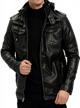 men's pu leather biker jacket with stand collar, zipper pockets, and motorcycle style - black, medium logo
