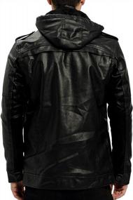 img 3 attached to Men'S PU Leather Biker Jacket With Stand Collar, Zipper Pockets, And Motorcycle Style - Black, Medium