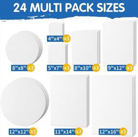 img 1 attached to FIXSMITH 24 Pack Stretched Canvases - Multi Pack For Versatile Art Projects; 100% Cotton, Primed For Acrylic, Oil, Wet Or Dry Art Media - Includes 5 Canvas Sizes And Round Canvas