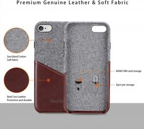 img 3 attached to Sea Island Cotton Series Slim Card Case For IPhone 6S Plus And 6 Plus - Dark Brown Fabric Protection Cover With Leather Card Holder Slot Design By Lopie