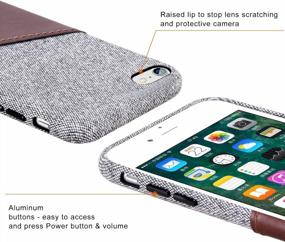 img 2 attached to Sea Island Cotton Series Slim Card Case For IPhone 6S Plus And 6 Plus - Dark Brown Fabric Protection Cover With Leather Card Holder Slot Design By Lopie