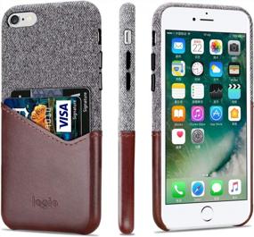 img 4 attached to Sea Island Cotton Series Slim Card Case For IPhone 6S Plus And 6 Plus - Dark Brown Fabric Protection Cover With Leather Card Holder Slot Design By Lopie