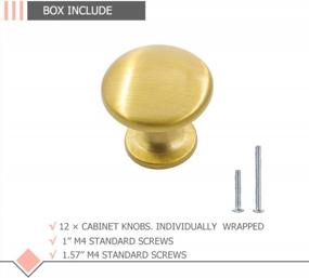 img 3 attached to Upgrade Your Kitchen And Bathroom Cabinets With 12 Pack LONTAN Brushed Brass Cabinet Knobs - LS6050GD Modern Round Drawer Hardware For Stylish Dresser Drawers