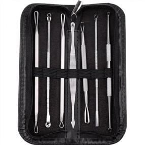img 1 attached to KINGMAS 19-Piece Stainless Steel Manicure Pedicure Set With Nail Clippers, Blackhead Remover, Pimple And Acne Removal Tools And Travel Case - Complete Grooming Kit