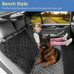 img 3 attached to 🐾 Black Pet Dog Hammock for Car SUV Truck - 54&#34; X 58&#34; Dog Seat Covers, 600D Back Seat Car Dog Cover, Scratch-Proof Car Seat Protector for Dogs