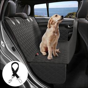 img 4 attached to 🐾 Black Pet Dog Hammock for Car SUV Truck - 54&#34; X 58&#34; Dog Seat Covers, 600D Back Seat Car Dog Cover, Scratch-Proof Car Seat Protector for Dogs