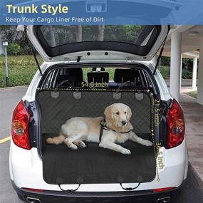 img 1 attached to 🐾 Black Pet Dog Hammock for Car SUV Truck - 54&#34; X 58&#34; Dog Seat Covers, 600D Back Seat Car Dog Cover, Scratch-Proof Car Seat Protector for Dogs