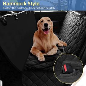 img 2 attached to 🐾 Black Pet Dog Hammock for Car SUV Truck - 54&#34; X 58&#34; Dog Seat Covers, 600D Back Seat Car Dog Cover, Scratch-Proof Car Seat Protector for Dogs