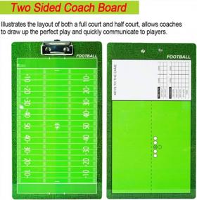 img 3 attached to Premium Double-Sided Dry Erase Coaching Tactics Clipboard With Marker Pen, Eraser And Whistle - Perfect For Baseball, Basketball, Football, Soccer, Hockey & Volleyball By Shinestone Coaches Board.