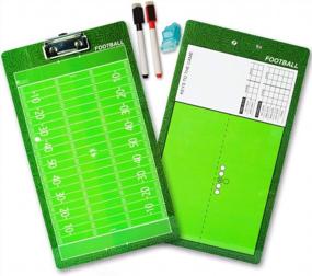 img 4 attached to Premium Double-Sided Dry Erase Coaching Tactics Clipboard With Marker Pen, Eraser And Whistle - Perfect For Baseball, Basketball, Football, Soccer, Hockey & Volleyball By Shinestone Coaches Board.