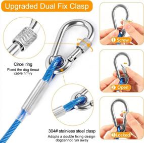 img 2 attached to XiaZ Tie Out Cable For Dogs - Heavy Duty Lead Line For Large Dogs Up To 250Lbs, Available In Various Lengths 10-120Ft For Outdoor Activities In Yard, Camping And Park (Blue, 250Lbs 70Ft)