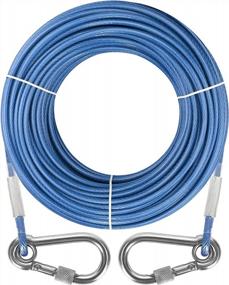 img 4 attached to XiaZ Tie Out Cable For Dogs - Heavy Duty Lead Line For Large Dogs Up To 250Lbs, Available In Various Lengths 10-120Ft For Outdoor Activities In Yard, Camping And Park (Blue, 250Lbs 70Ft)