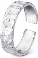 women's sterling silver adjustable open band hammered ring, size 6-8 logo