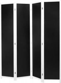 img 1 attached to MyGift 4-Panel Chalkboard Room Divider: Create Privacy & Write Messages With Folding Screen