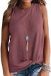 women's long sleeve t-shirt tunic top with twist knot and loose fit blouse - cute style logo