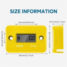img 2 attached to 2 Pieces Inductive Hour Meter For Gas Engine Lawn Mower Dirt Bike Motorcycle Motocross Snowmobile Karting Marine ATV Boat Outboard Motor Generator Waterproof Hour Meters (Yellow)