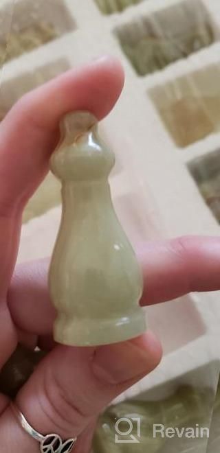 img 1 attached to Handmade White & Green Onyx Staunton And Ambassador Chess Sets - Perfect Gift For Adults! review by Tony Nicholas