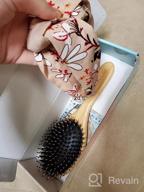 img 1 attached to Boar Bristle Hairbrush Set For Thick Curly Long Wet Or Dry Hair - Best Oval Paddle Bamboo Brush To Reduce Frizz, Make Hair Smooth & Shiny review by Adam Boudreau