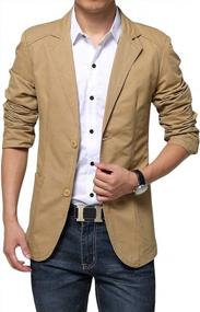 img 4 attached to Men'S Slim Fit 2 Button Casual Blazer Jacket Autumn Sport Coat