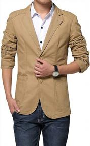 img 2 attached to Men'S Slim Fit 2 Button Casual Blazer Jacket Autumn Sport Coat