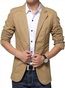 img 3 attached to Men'S Slim Fit 2 Button Casual Blazer Jacket Autumn Sport Coat