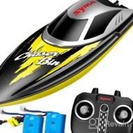 img 1 attached to SYMA Q7 RC Boat: 20+ Km/H 2.4GHz Fast Racing For Pools & Lakes, Capsize Recovery + Low Battery Alarm, Gifts For Boys & Girls review by Shah Jones