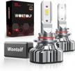 9005 hb3 led headlight bulbs: 350% brighter, 60w 11000 lumens - wontolf csp chips conversion kit for adjustable beam halogen replacement logo
