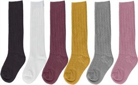 img 4 attached to Cute And Comfy: 6 Pairs Of Toddler Knee High Socks For Boys And Girls By Bestjybt