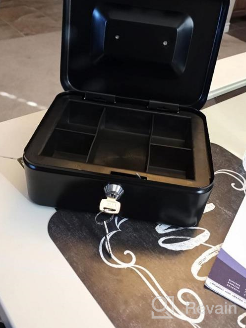 картинка 1 прикреплена к отзыву Decaller Portable Metal Money Box With Key Lock For Secure Storage, Blue, 6.2" X 5" X 3", Double Layer Design And 2 Keys For Maximum Protection - QH1502XS от John Harvieux