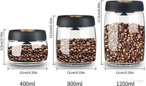 img 3 attached to ☕ Gutesem Coffee Canister: Airtight Glass Storage Container with Vacuum Pump for Fresh Coffee - 40oz (1.27 Quart), Black