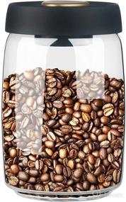 img 4 attached to ☕ Gutesem Coffee Canister: Airtight Glass Storage Container with Vacuum Pump for Fresh Coffee - 40oz (1.27 Quart), Black