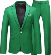 look sharp at your next event with uninukoo's slim fit 1-button solid color tux suit for men логотип