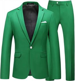img 4 attached to Look Sharp At Your Next Event With UNINUKOO'S Slim Fit 1-Button Solid Color Tux Suit For Men