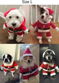 img 3 attached to 🎅 Red Delifur Dog Santa Costume with Hat - Christmas Costume for Small Dog, Cat, Puppy (Size L)