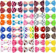 🎀 ycsjpet 40pcs small dog cat hair bows: stylish pet grooming accessories for pet shows and parties - greenenqi логотип