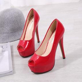 img 1 attached to Women'S Peep Toe Platform High Heels Sexy Dress Pumps For Prom OCHENTA