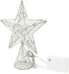 cvhomedeco. white tree top star with warm white led lights and timer for christmas ornaments and holiday seasonal décor, 8 x 10 inch logo