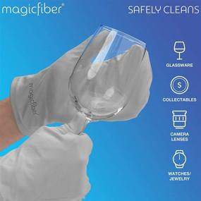 img 2 attached to 🧤 Microfiber Cleaning Gloves Mitts - Effortlessly Clean, Polish, Dust Crystal, Wine Glass, Screens, Fingerprints, Tarnish, Silver, Silverware, and Jewelry - MagicFiber