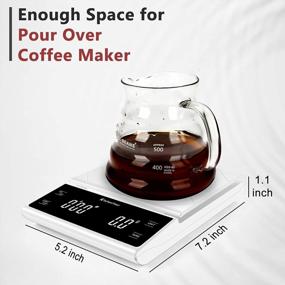 img 3 attached to KitchenTour Coffee Scale With Timer - Digital Multifunction Weighing Scale With 3Kg/0.1G High Precision - Pour Over Drip - Espresso Scale With Bright LCD Display (Batteries Included)-White