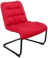 modern saucer chair in red - ideal for indoor living rooms, dorms, bedrooms, and dressing rooms logo