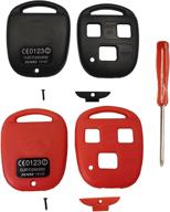 lexus key fob shell replacement - key case housing keyless entry remote key fob with stickers for lexus gs300 gs400 gs430 gx470 is300 ls400 ls430 lx470 rx300 rx330 (1 black+1 red) логотип