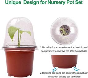 img 3 attached to 30 Sets 4 Inch Soft Plant Nursery Pots With Humidity Domes And Drain Holes, 10 Plant Labels - Seed Starting Trays For Germination