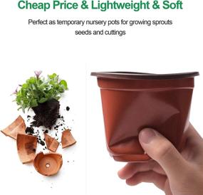 img 1 attached to 30 Sets 4 Inch Soft Plant Nursery Pots With Humidity Domes And Drain Holes, 10 Plant Labels - Seed Starting Trays For Germination
