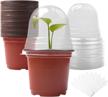 30 sets 4 inch soft plant nursery pots with humidity domes and drain holes, 10 plant labels - seed starting trays for germination logo