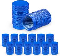 ouzorp car tire caps, set of 12 valve stem caps, universal for cars, suvs, bikes, trucks, motorcycles (blue a) логотип