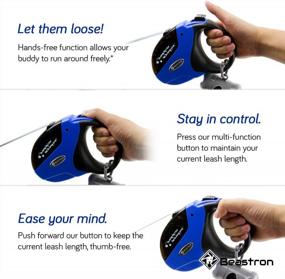 img 1 attached to Extra Long Retractable Dog Leash For Medium To Large Dogs Up To 110Lbs - Tangle-Free Nylon, One Button Lock/Unlock, Including Waste Bag Dispenser - Beastron Heavy Duty Leash In Blue