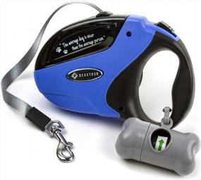 img 3 attached to Extra Long Retractable Dog Leash For Medium To Large Dogs Up To 110Lbs - Tangle-Free Nylon, One Button Lock/Unlock, Including Waste Bag Dispenser - Beastron Heavy Duty Leash In Blue