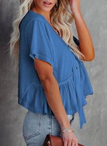 img 2 attached to Stylish Ruffle Hem Crop Top For Women: V Neck, Self Tie Front, Perfect For Summer (Sizes S-XXL)