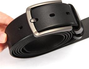 img 2 attached to 👔 Men's Italian Leather Waistline Belt with Anti-Scratch Buckle – Enhance Your Style with Quality Accessories