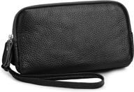 yaluxe wristlet genuine leather removable women's handbags & wallets in wristlets logo